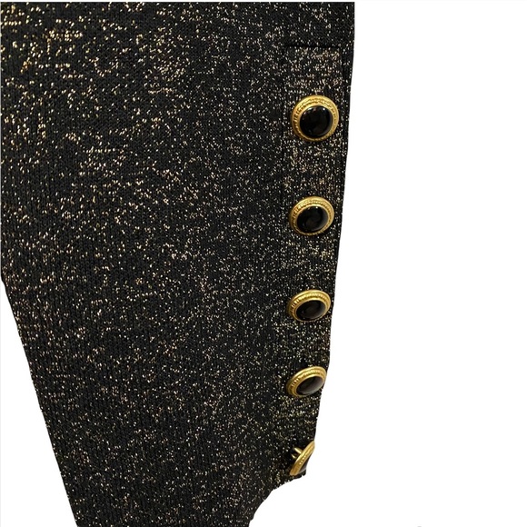 NEW Veronica Beard Sharon Black And Gold Metallic BodyCon Crewneck Sweater Dress - Picture 8 of 15